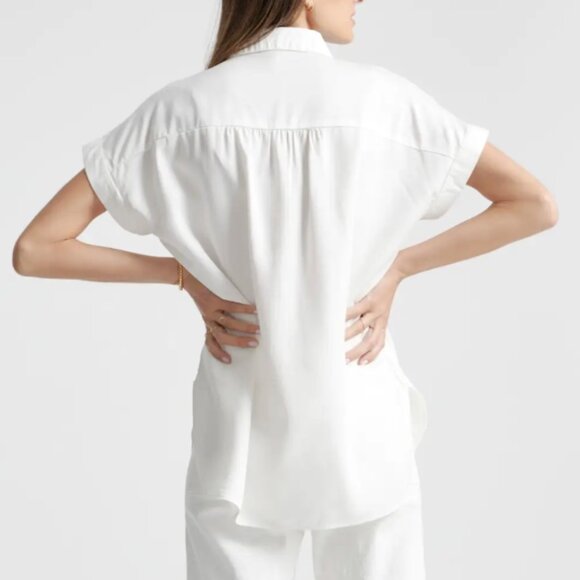 Quince  Vintage Wash Tencel Camp Shirt White Sz S - Picture 2 of 12